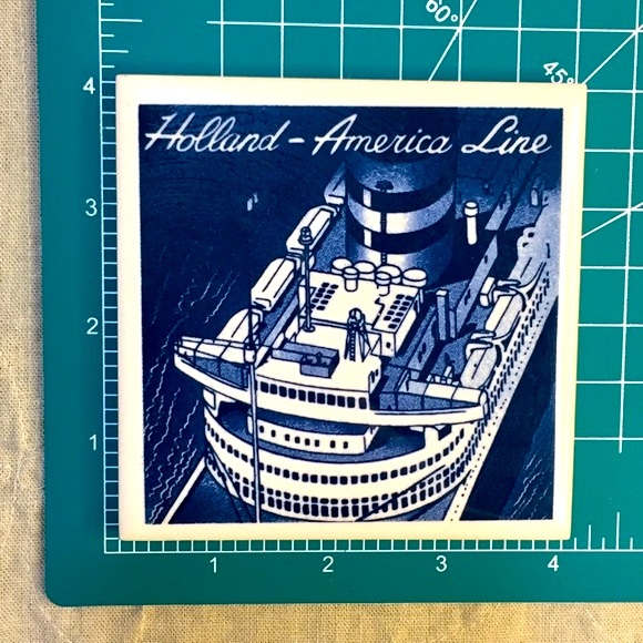 Five Holland America Cruise Line Ceramic Tile Trivets - Picture 4 of 9